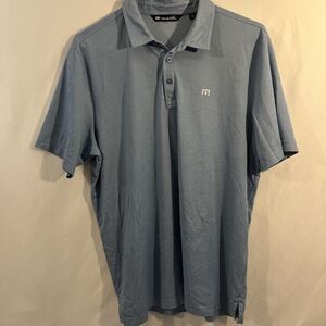 Travis Mathew Polo Shirt Mens XL Blue Tennis Golf Pickleball Casual Office